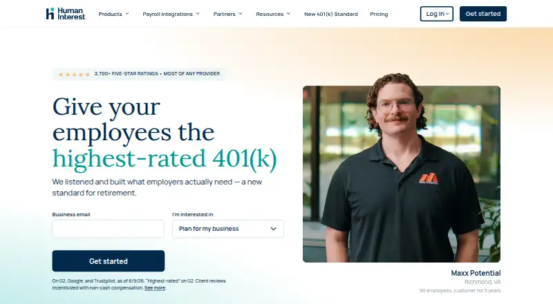 Human Interest's website