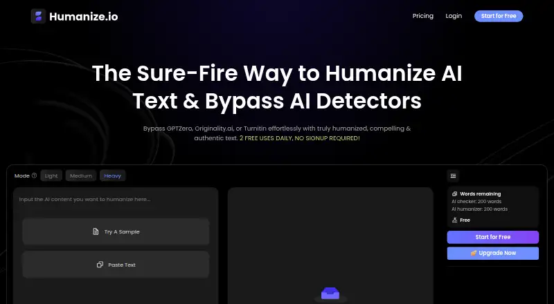 Humanize.io's website