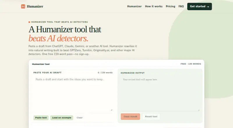 Humanizer's website