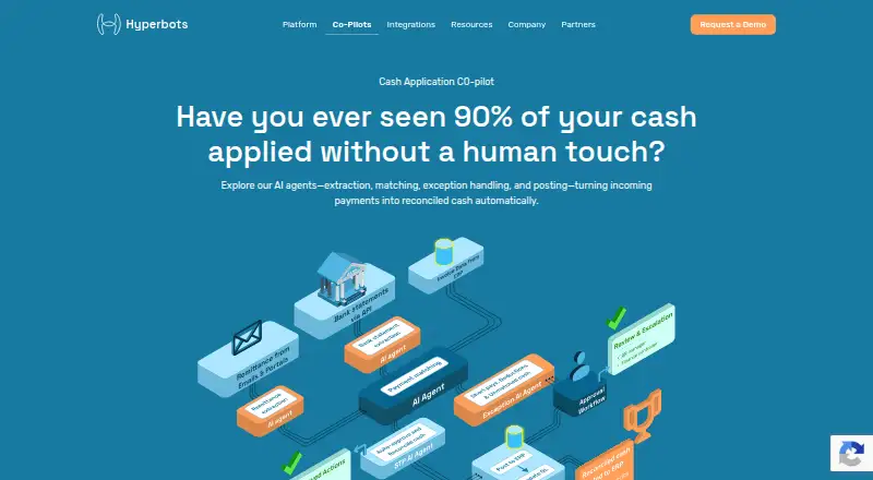 The Hyperbots Cash Application Co-Pilot homepage