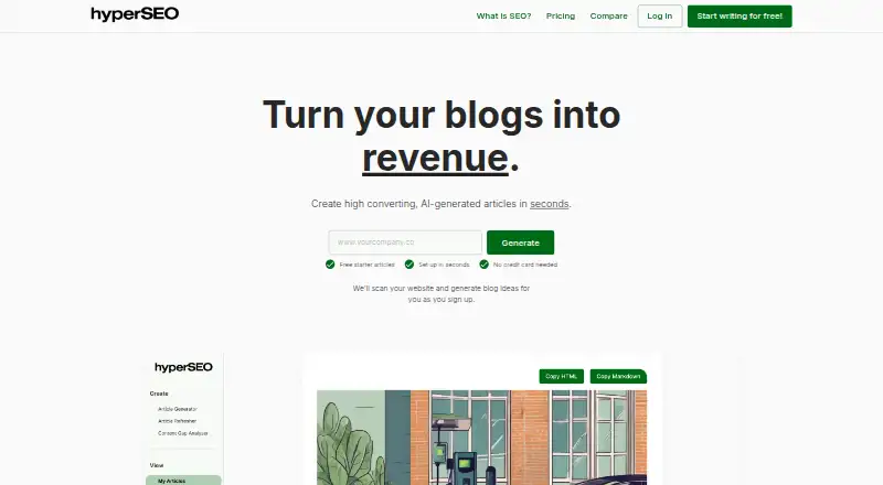 The hyperSEO homepage