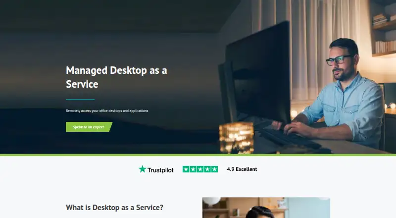 Hyve Managed Desktop as a Service's website