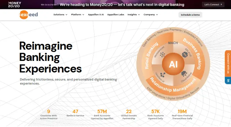 Appzillon Digital Banking's website
