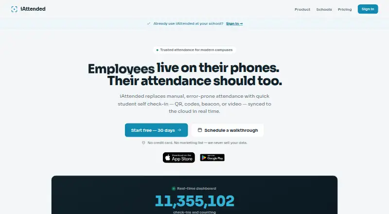 iAttended's website