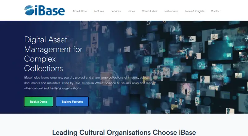 The iBase DAM homepage