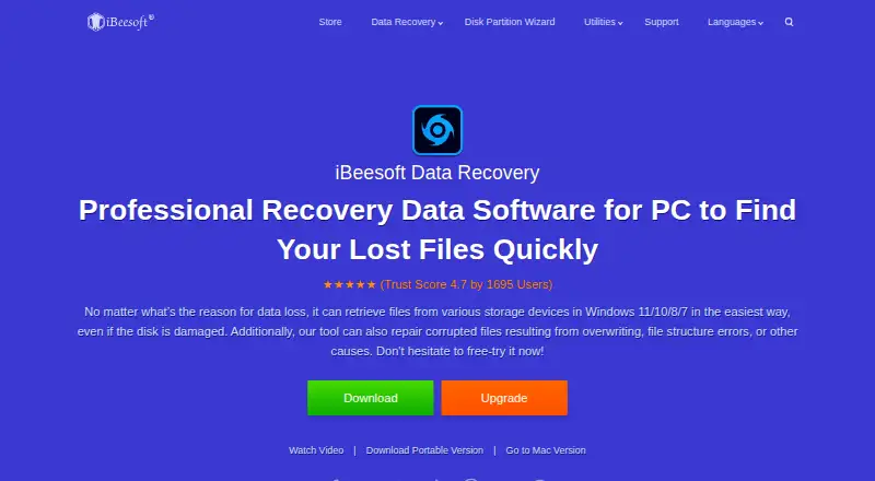 iBeesoft Data Recovery's website
