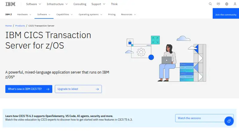 IBM CICS Transaction Server for z/OS's website