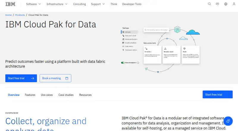 IBM Cloud Pak for Data's website