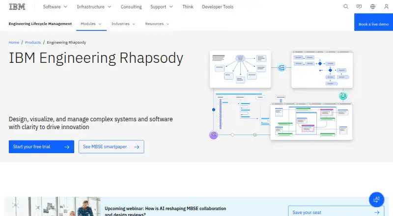 IBM Engineering Rhapsody's website