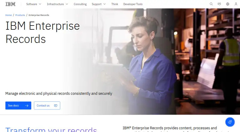 IBM Enterprise Records's website