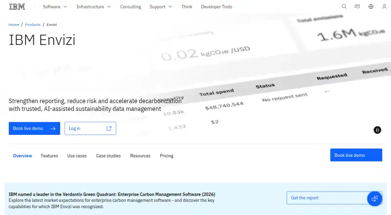 IBM Envizi's website