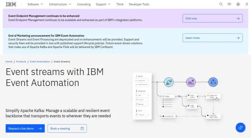IBM Event Streams's website