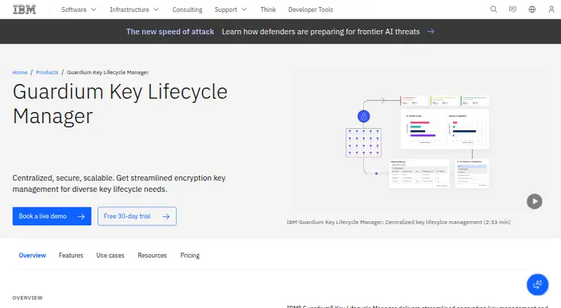 IBM Guardium Key Lifecycle Manager's website