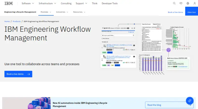 IBM Engineering Workflow Management's website