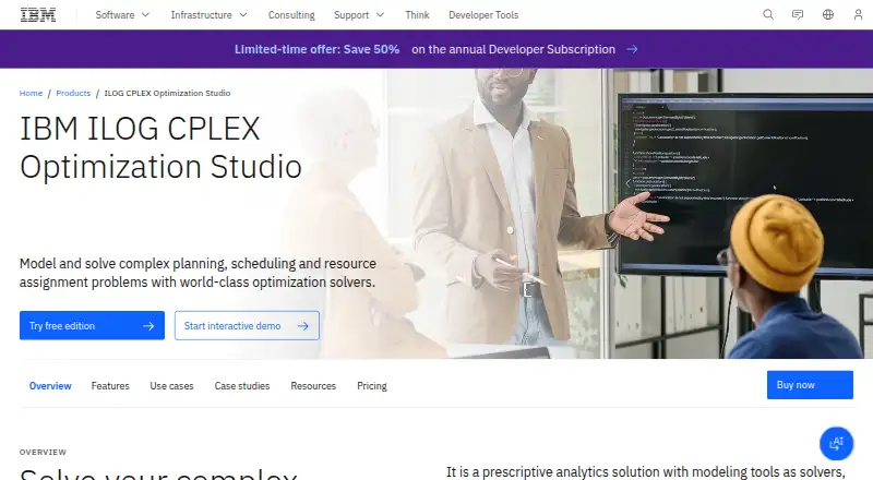 IBM ILOG CPLEX Optimization Studio's website