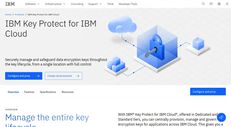 IBM Key Protect's website