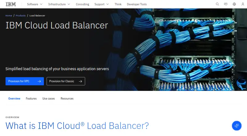 IBM Cloud Load Balancer's website