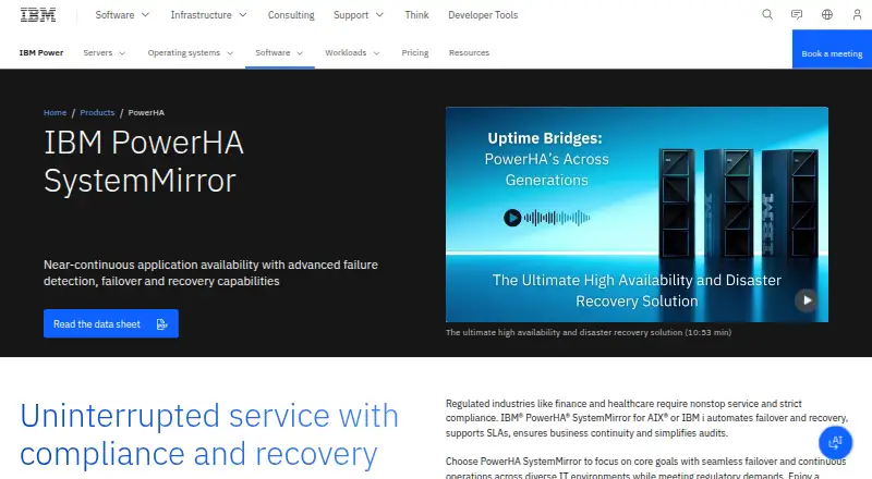 IBM PowerHA SystemMirror's website