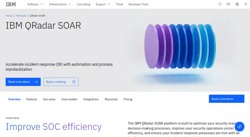 IBM QRadar SOAR's website