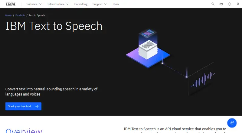 IBM Watson Text to Speech's website