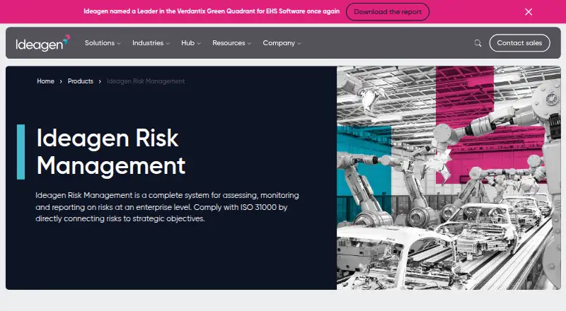 Ideagen Risk Management's website
