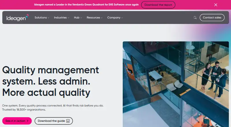Ideagen Quality Management's website
