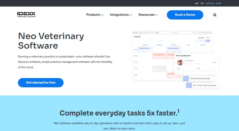 IDEXX Neo's website