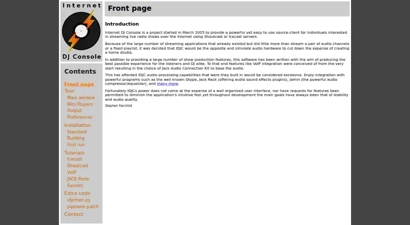Internet DJ Console's website