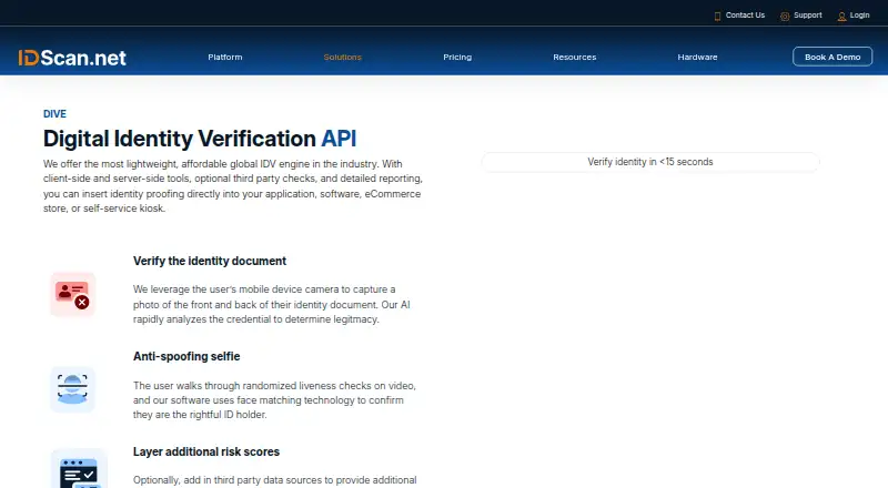 The IDScan.net DIVE homepage