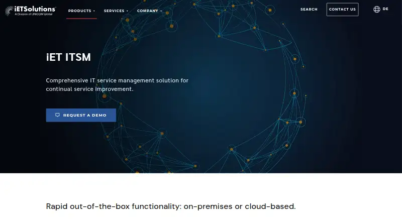 iET ITSM's website