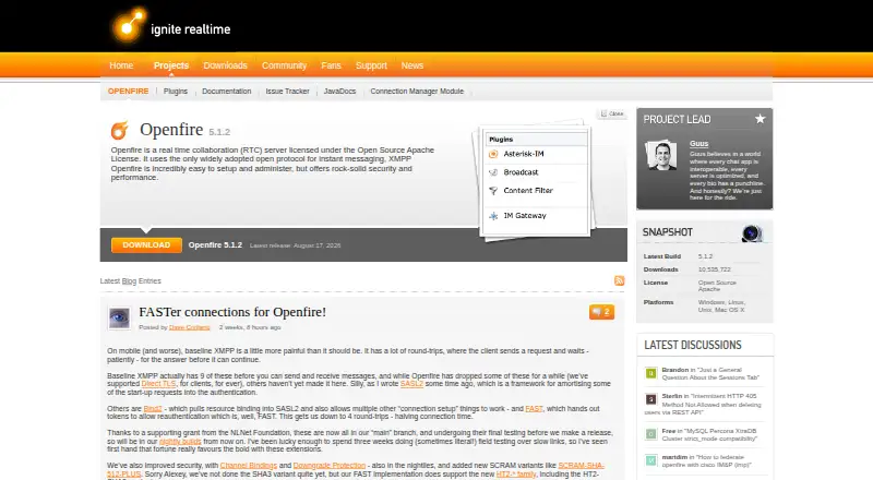 Openfire's website