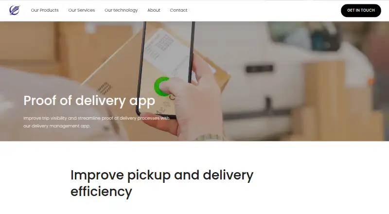 The Ignition Proof of Delivery App homepage