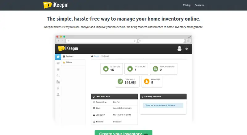 The iKeepm homepage