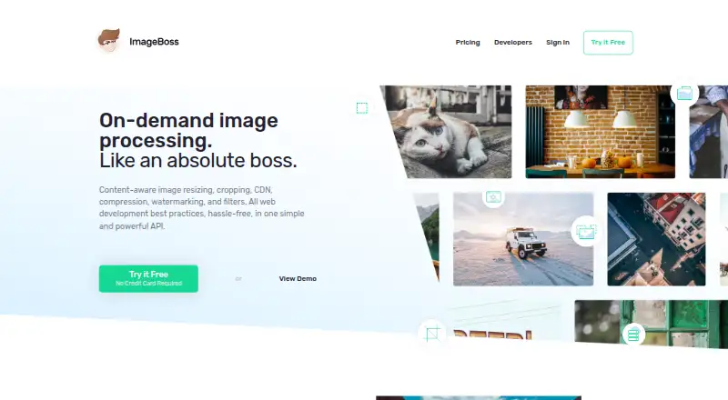 The ImageBoss homepage