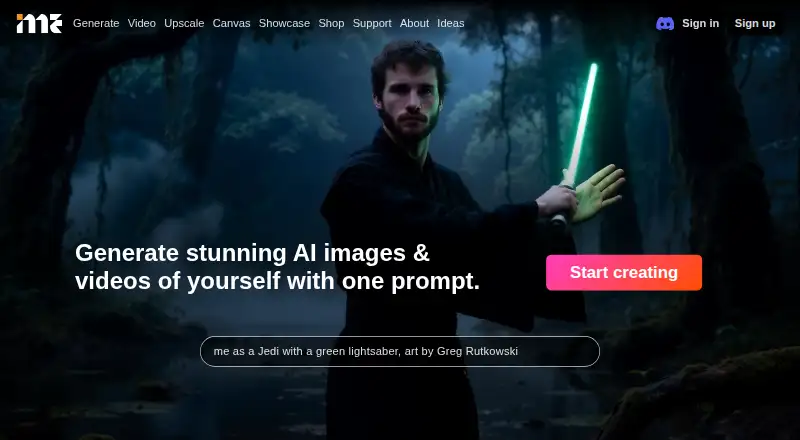 The ImagineMe homepage