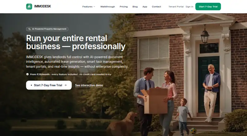 The ImmoDesk homepage