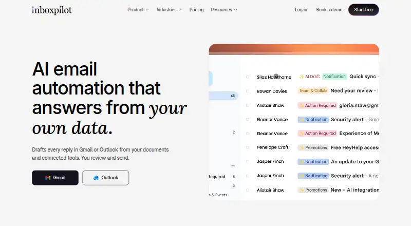 InboxPilot's website