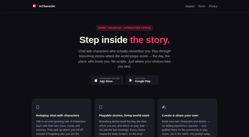 InCharacter's website