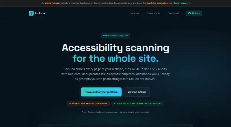 Includa's website