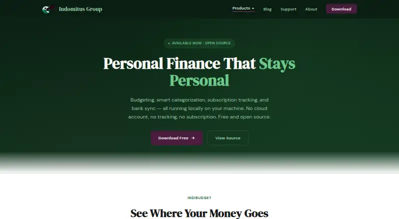 The indiBudget homepage