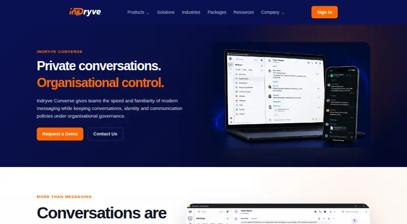 Indryve Converse's website
