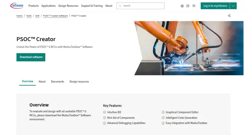 PSoC Creator's website