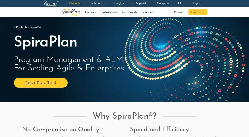 SpiraPlan's website