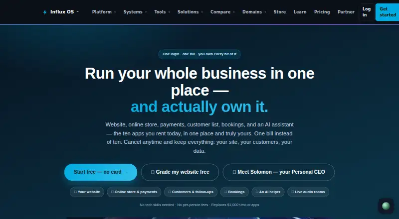 Influx OS's website