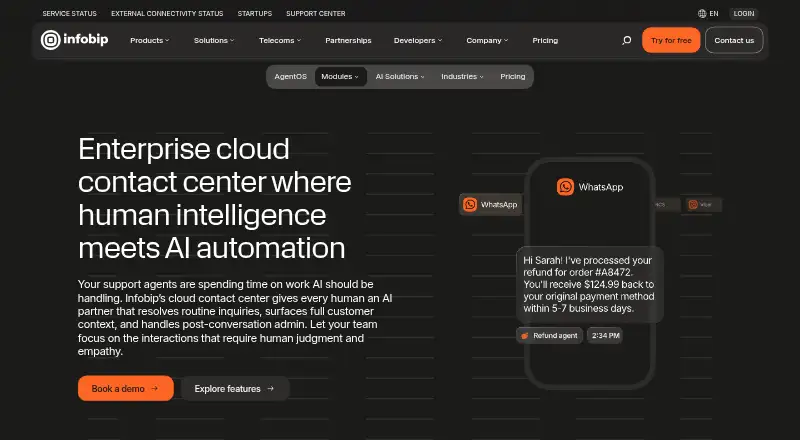 Infobip Conversations's website