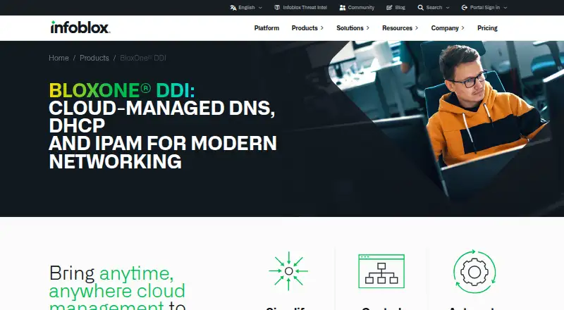 Infoblox BloxOne DDI's website