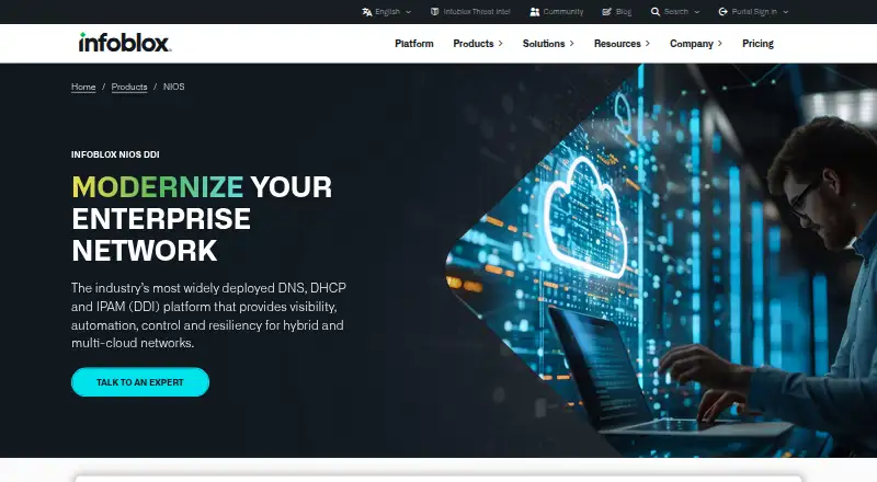 Infoblox NIOS's website