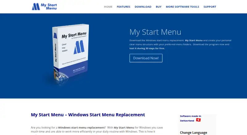 The My Start Menu homepage