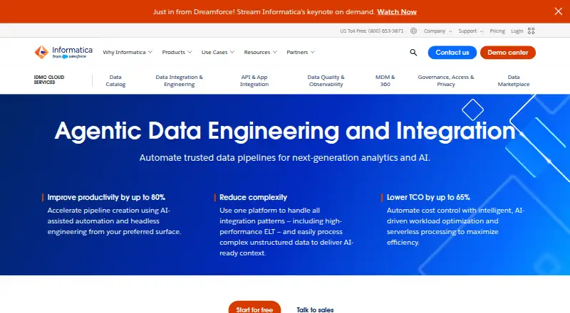Informatica Data Integration's website