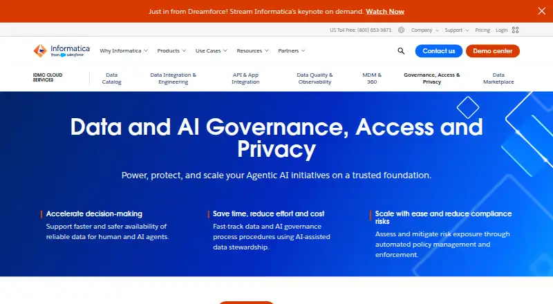 Informatica Test Data Management's website